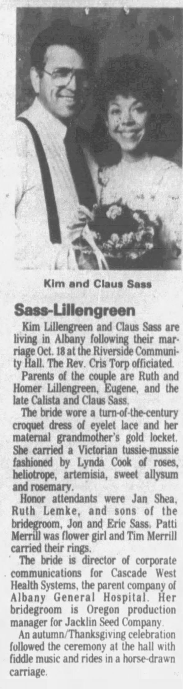 Clipping from Albany Democrat-Herald